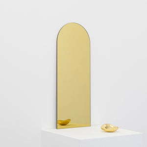 In Stock Arcus™ Arch shaped Gold Tinted Minimalist Frameless Mirror