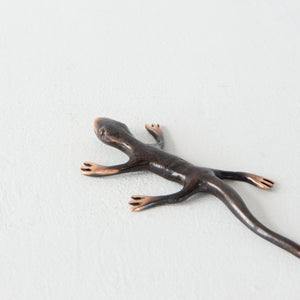 Gecko in Bronze with Patina Paperweight