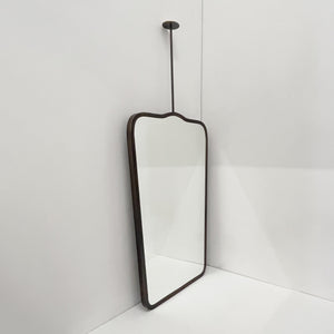 In Stock Mid Century Art Deco Ceiling Suspended Mirror with Bronze Patina Frame - AP Vintage Series Four