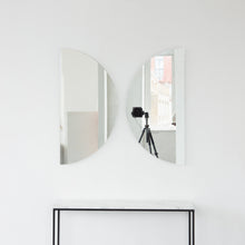 Set of 2 Luna™ Round Half-Moon Minimalist Frameless Corner Mirrors