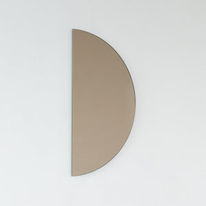 Luna™ Half Moon Semi-circular Bronze Tinted Modern Frameless Mirror
