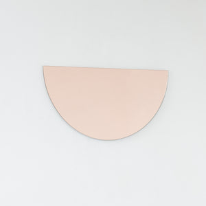 Luna™ Half Moon Semi-circular Rose Gold / Peach Tinted Frameless Mirror