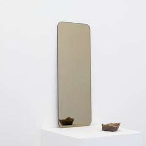 In Stock Quadris™ Rectangular Bronze Tinted Contemporary Frameless Mirror with Floating Effect