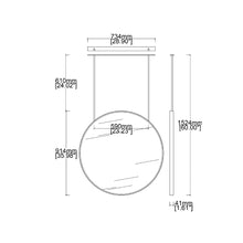 Modern Orbis™ Illuminated Ceiling Suspended Round Mirror with Black Frame