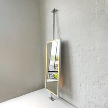 Countertop to Ceiling Illuminated Rectangular Mirror with Stainless Steel Frame