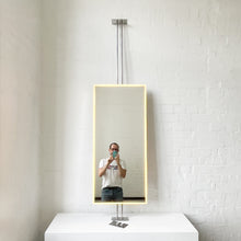 Countertop to Ceiling Illuminated Rectangular Mirror with Stainless Steel Frame