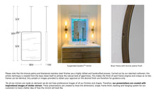 Bespoke Suspended Quadris™ Mirror Neska Bronze Patina Finish Front Illumination 1 Rod (813 x 559 x 41mm)