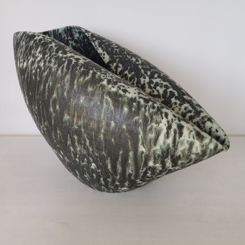 Oval Form with Speckled Glaze, Vessel N.98, Interior Sculpture, Objet D'Art