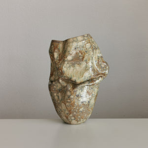 Medium Collapsed Crumpled Form with Desert Dusk Glaze, Vessel N.127, Interior Sculpture, Objet D'Art
