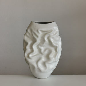 No. 126 Medium Large White Dehydrated Form, Unique Ceramic Sculpture Vessel