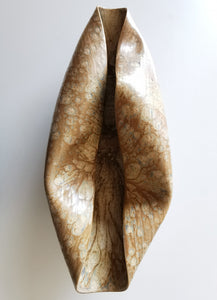 Wide Undulating Open Form with a Desert Dusk Glaze, Vessel N.135, Interior Sculpture, Objet D'Art