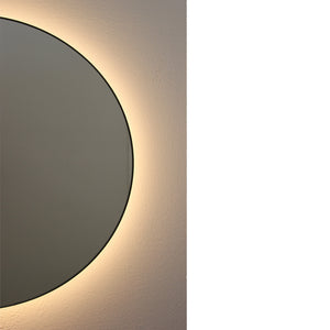 Orbis™ Illuminated Contemporary Round Mirror with a Brass Frame, Customisable