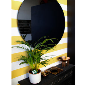 Orbis™ Round Black Tinted Contemporary Bespoke Mirror with Black Frame