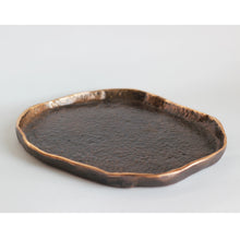 Rounded Handmade Cast Bronze Trinket Tray Inspired by Wabi-Sabi, videpoche