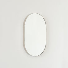 Capsula™ Capsule shaped Mirror with Modern Nickel Plated Frame, Customisable