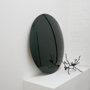 Orbis™ Round Convex Black Tinted Contemporary Frameless Mirror