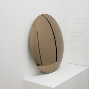 Orbis™ Round Convex Bronze Tinted Art Deco Frameless Mirror
