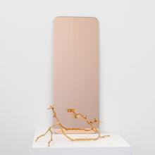 20% off Ready to Ship - Quadris Peach / Rose Gold Tinted Rectangular shaped Contemporary Frameless Mirror