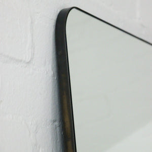 Wall Leaning Quadris™ Floor Mirror with a Bronze Patina Brass Frame
