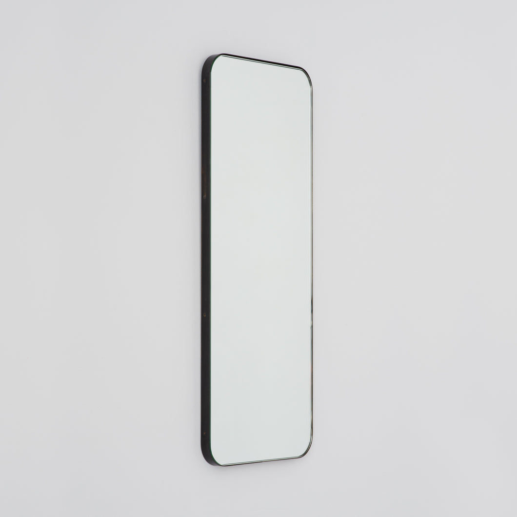 Quadris™ Rectangular Bespoke Modern Mirror with a Patina Frame