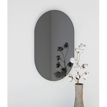 Capsule shaped Black Tinted Contemporary Frameless Mirror
