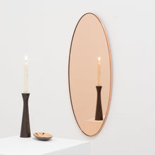 20% off Ready to Ship - Ovalis Oval shaped Rose Gold Modern Mirror with a Copper Frame