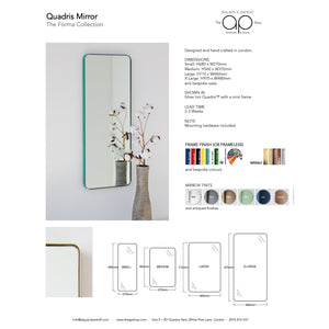 Quadris™ Ceiling Suspended Rectangular Bathroom Mirror with Brass Frame - Customisable