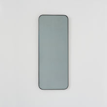 Quadris™ Rectangular Black Tinted Contemporary Mirror with a Black Frame