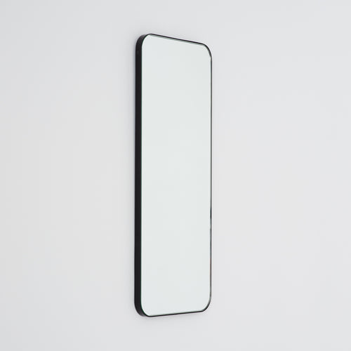 Quadris™ Rectangular Modern Mirror with a Black Frame