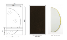 Set of 5 Bespoke Mirrors: 2 sets of 2x Luna™ Half-Moon Mirrors and 1x Suspended Capsula™  Pill Shape Mirror TIGER Drylac®_68/60306 Frame
