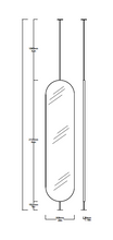Set of 5 Bespoke Mirrors: 2 sets of 2x Luna™ Half-Moon Mirrors and 1x Suspended Capsula™  Pill Shape Mirror TIGER Drylac®_68/60306 Frame