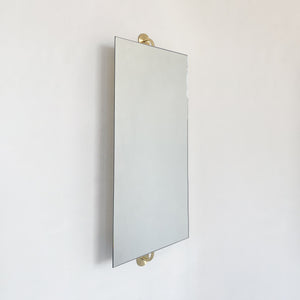 New Vorso™ Wall Attached Rotating Rectangular Mirror with Brushed Brass Backing