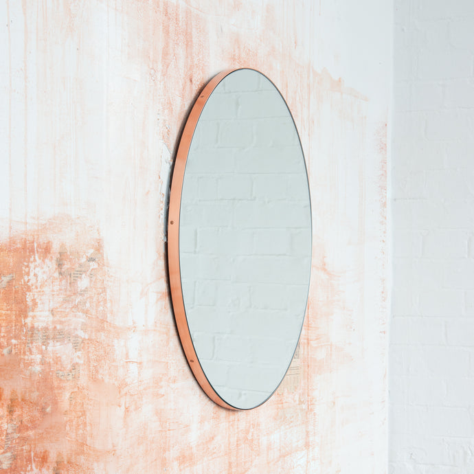 Orbis™ Round Minimalist Mirror with Copper Frame