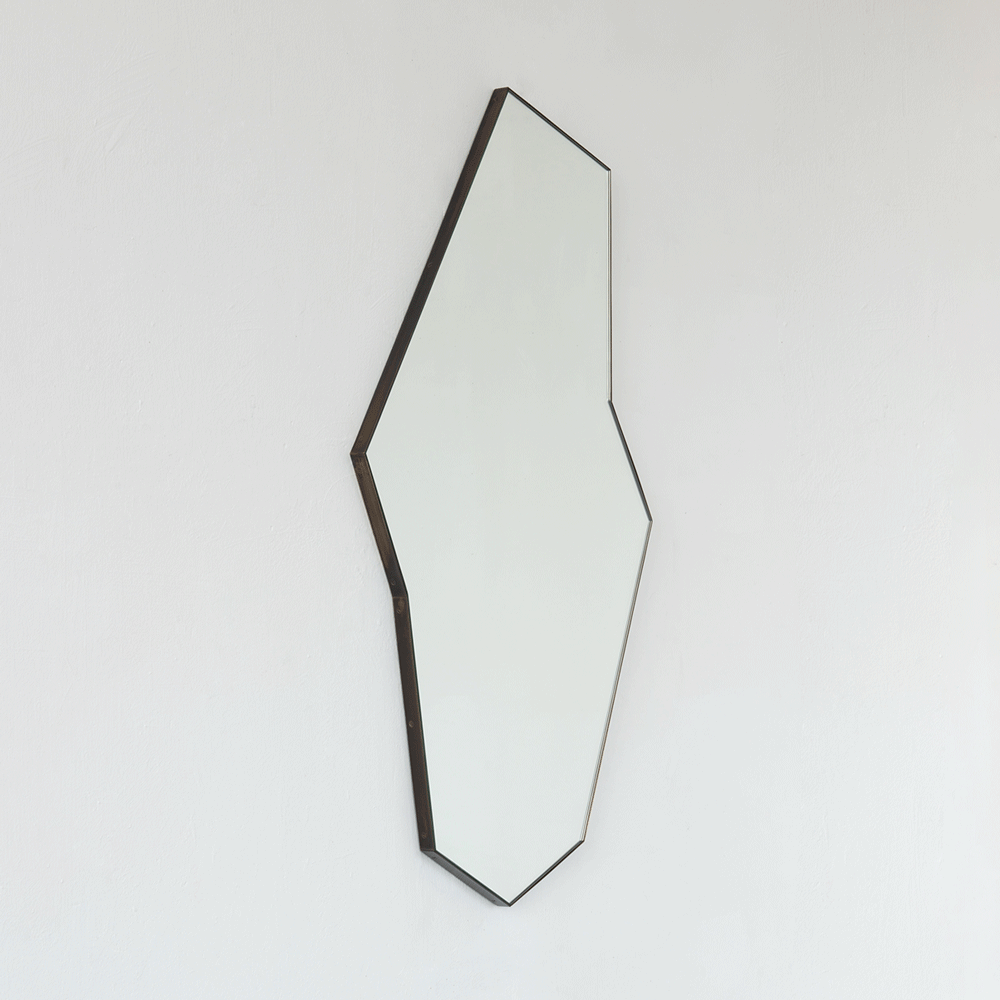 Octagon Bapa™ Irregular shaped Art Deco Mirror with a Bronze Patina Fr