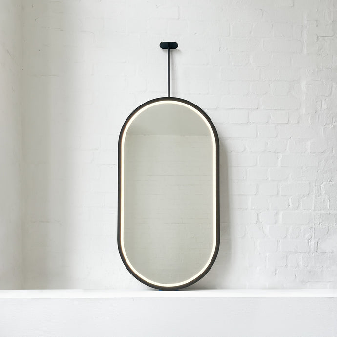 New Ceiling Suspended Capsula Illuminated Mirror with Full Frame