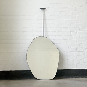 New Ceiling Suspended Freeform Mirror with Minimalist Black Frame