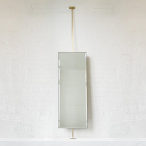 NEW Quadris Countertop to Ceiling Rectangular Mirror with a Bevel and a solid Brass Frame