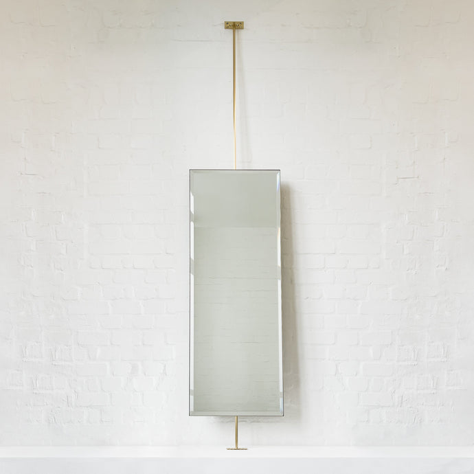 NEW Quadris Countertop to Ceiling Rectangular Mirror with a Bevel and a solid Brass Frame