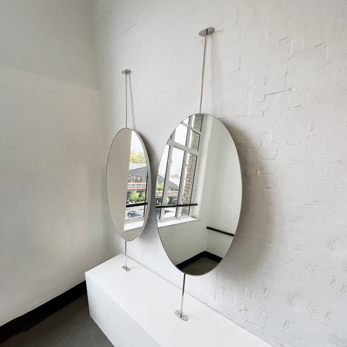New Floor-to-Ceiling Ovalis™ Mirror with a Nickel Plated Frame