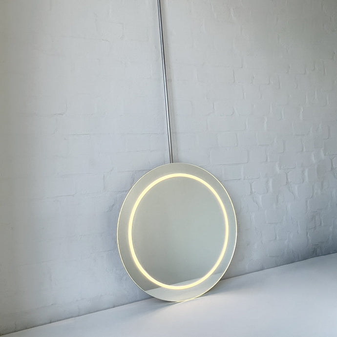 NEW Orbis™ Ceiling Suspended Illuminated Round Frameless Mirror
