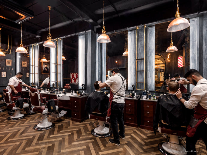 Silver Antiqued Mirrors for a Barbershop in London