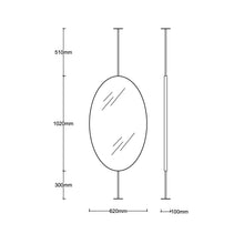 NEW Set of 2 Ovalis™ Countertop to Ceiling Mirros with Nickel Plated Frame