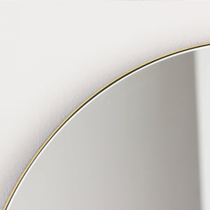 Bespoke Orbis™ Round Minimalist Mirror Brushed Brass Frame 42"