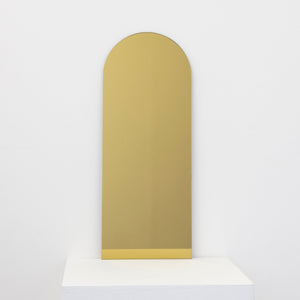 In Stock Arcus™ Arch shaped Gold Tinted Minimalist Frameless Mirror