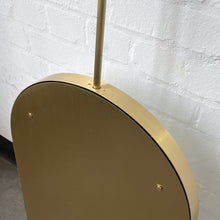 Ceiling Suspended Modern Arcus™ Arched Illuminated Mirror with Brass Frame and Backing