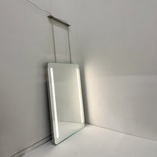 NEW Quadris™ Ceiling Suspended Front Illuminated Rectangular Mirror with Polished Stainless Steel Frame