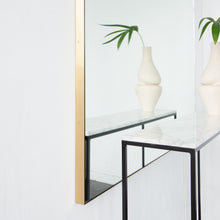 NEW In Stock Oversized Quadris™ Rectangular Modern Mirror with Brushed Brass Frame