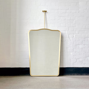 NEW Gio Ponti Inspired Ceiling Suspended Mirror with Brass Frame - Vintage Series Four