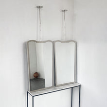 Mid Century Ceiling Suspended Mirror with Nickel Plated Full Frame - AP Vintage Series Three