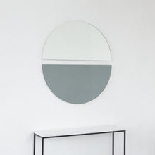 NEW Set of 2 Luna™Half-Moon Black + Std. Silver Tinted Contemporary Frameless Mirrors